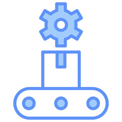 Production Outline Blue Color Icon