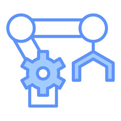 Robotic Arm Outline Blue Color Icon