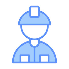 Worker Outline Blue Color Icon
