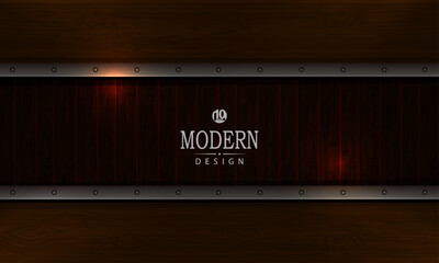 Geometric sophisticated dark background with silhouette of boards with rivets.