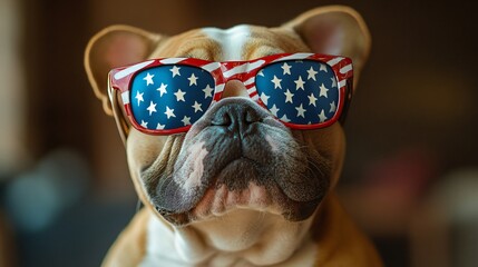 4th of July concept with dog