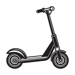 vector-of-silhouette-of-electric-scooter-on-the-wh.eps