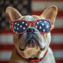 4th of July concept with dog