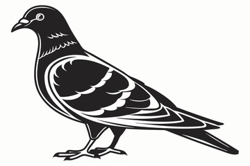 pigeon sihouette black vector