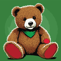 teddy bear vector comic style for graphic design purposes