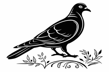 pigeon sihouette black vector