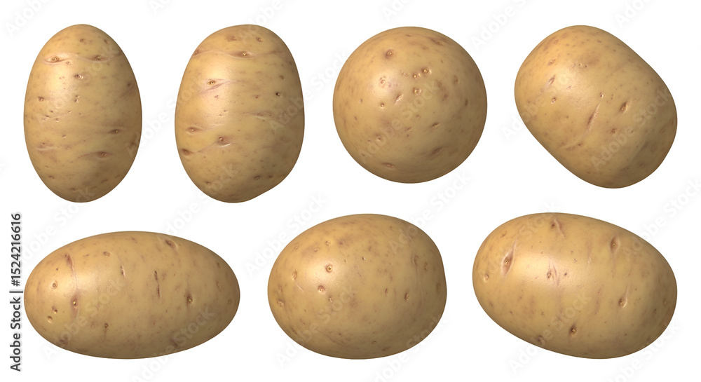 Poster potatoes: high-res images with transparent background for design projects