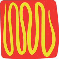 Hard Drawn Retro 60s-70s Grain Texture Red and Yellow