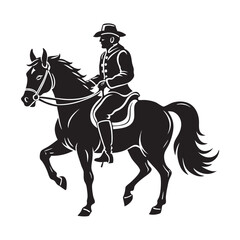 Fototapeta premium vector-of-silhouette-of-horse-rider-on-the-white-b.eps