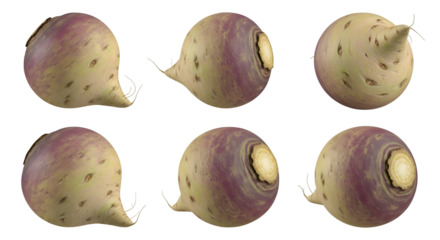 Swede Turnip: 360° View, Transparent Background,  High-Resolution Images for Design Projects.