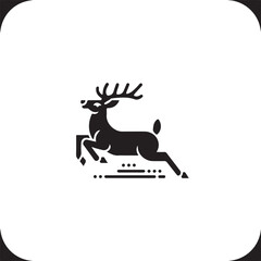 Fototapeta premium Mountain Deer SVG – Wild Forest Silhouette for Rustic CraftsStag in the Mountains – Outdoor Wildlife Clipart for DecorDeer and Pine Trees SVG – Majestic Buck Design for DIY ProjectsWild Deer Sil