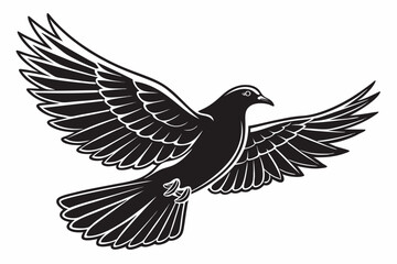 dove bird sihouette black vector