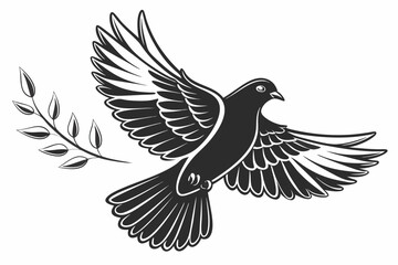 dove bird sihouette black vector