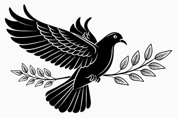 dove bird sihouette black vector