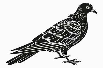 dove bird sihouette black vector