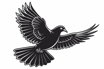 dove bird sihouette black vector