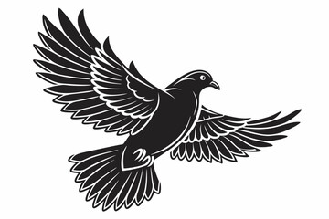 dove bird sihouette black vector