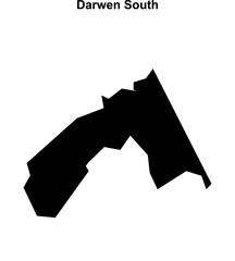Darwen South (England) blank outline map