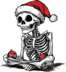 santa claus with a skull