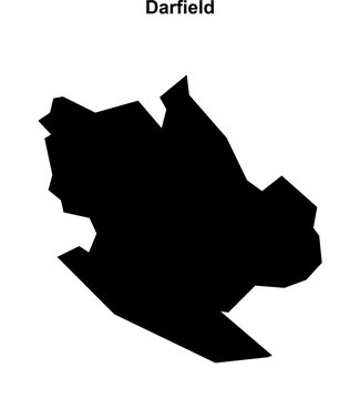 Darfield (England) blank outline map
