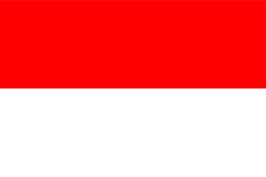 The flag of Indonesia, with accurate proportions and official colors. Vector image.