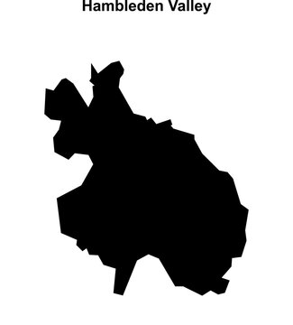 Hambleden Valley (England) blank outline map