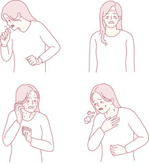 Illustrations depicting a variety of emotional responses that relate to different health issues and concerns