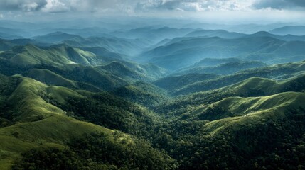 Fototapeta premium Scenic green valley landscape