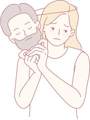 This heartwarming illustration beautifully captures the deep care and emotional bond shared between two characters