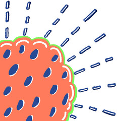 Cute Stylized Watermelon Slice in Stitch Texture Design
