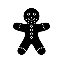gingerbread man isolated on black vector