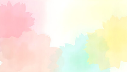 Delicate abstract background with overlapping translucent shapes in soft pink, mint green, and pale yellow