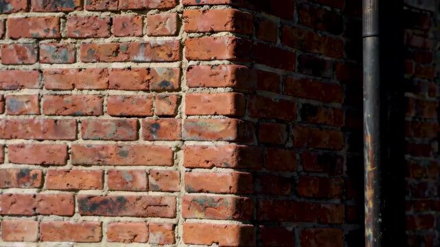 there is a fire hydrant sitting next to a brick wall