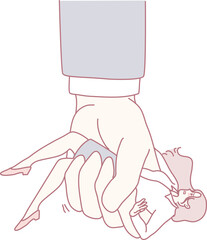 A creative depiction of proportions, focus on control and perception in a stylized surreal approach.