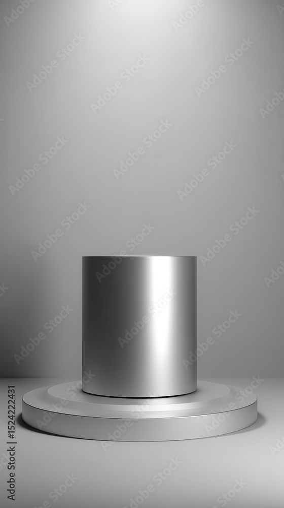 Poster a stunning image of blank silver template podium black 3d background of presentation pedestal stage 