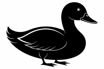 duck sihouette black vector