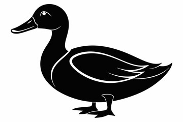 duck sihouette black vector