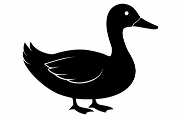 duck sihouette black vector