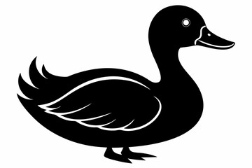 duck sihouette black vector