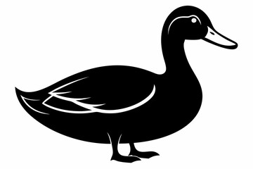 duck sihouette black vector