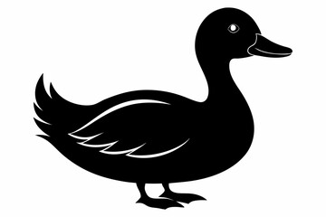 duck sihouette black vector