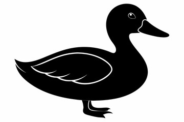 duck sihouette black vector