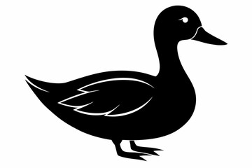 duck sihouette black vector