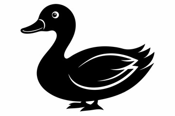 duck sihouette black vector