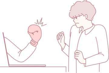 An illustration showing a users clear frustration and exasperation with a digital interface in action