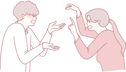 A vivid illustration of two people in a heated argument, highlighting their emotions and underlying tension