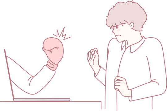 An illustration showing a users clear frustration and exasperation with a digital interface in action