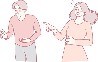 An illustration showcasing a lively and engaging conversation between two young individuals, full of energy