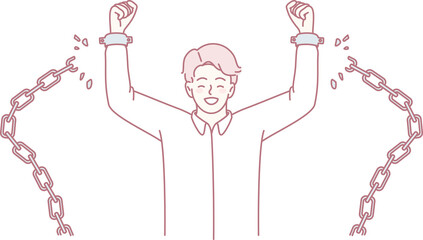 An illustration depicting liberation, joy, and freedom, symbolizing personal empowerment and...