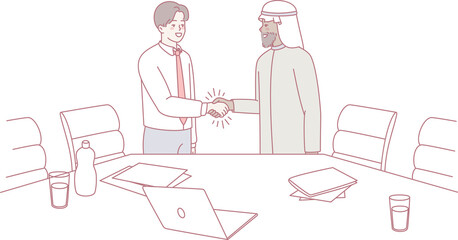 Two professionals shake hands, symbolizing their commitment to business cooperation and collaboration